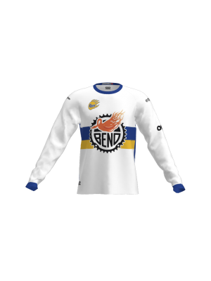 Podiumwear Unisex Silver Long Sleeve Tech Tee (Cycling) Front View
