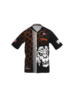Podiumwear Men's Silver Short Sleeve MTB Jersey (Cycling) Front View