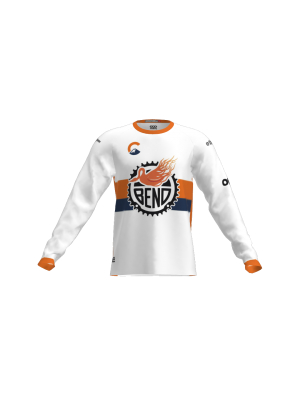 Podiumwear Unisex Silver Long Sleeve Tech Tee (Cycling) Front View