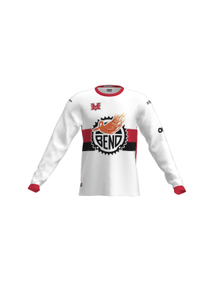 Podiumwear Unisex Silver Long Sleeve Tech Tee (Cycling) Front View