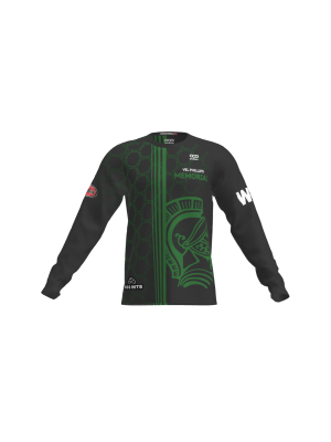 Podiumwear Unisex Silver Long Sleeve Tech Tee (Cycling) Front View