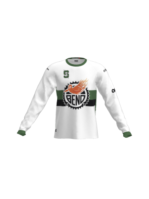 Podiumwear Unisex Silver Long Sleeve Tech Tee (Cycling) Front View