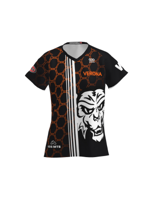 Podiumwear Women's Silver Short Sleeve MTB Jersey (Cycling) Front View