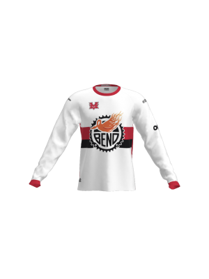 Podiumwear Unisex Silver Long Sleeve Tech Tee (Cycling) Front View