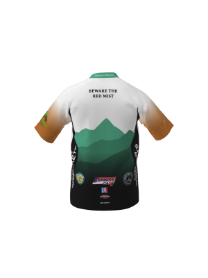 Podiumwear Men's Silver Short Sleeve MTB Jersey (Cycling) Back View