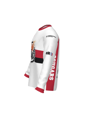 Podiumwear Unisex Silver Long Sleeve Tech Tee (Cycling) Side View