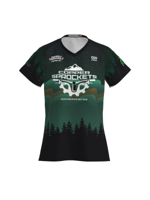 Podiumwear Women's Silver Short Sleeve MTB Jersey (Cycling) Front View
