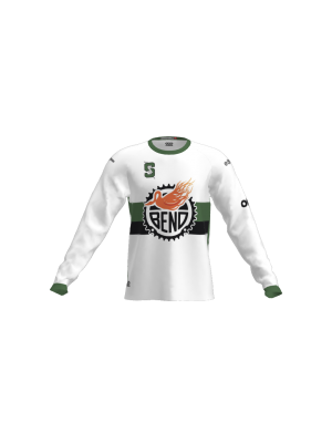 Podiumwear Unisex Silver Long Sleeve Tech Tee (Cycling) Front View
