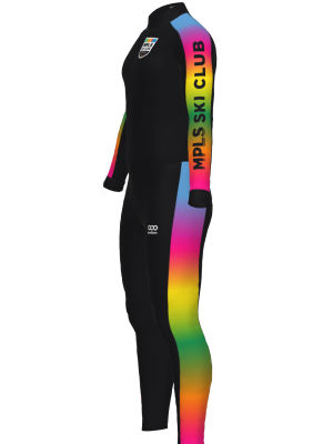 Podiumwear Unisex Gold One-Piece Race Suit (Nordic Skiing) Side View