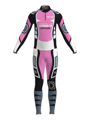 Podiumwear Men's Gold Two-Piece Race Suit (Nordic Skiing) Front View