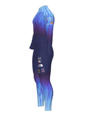 Podiumwear Unisex Gold One-Piece Race Suit (Nordic Skiing) Side View
