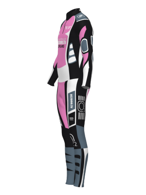 Podiumwear Men's Gold Two-Piece Race Suit (Nordic Skiing) Side View