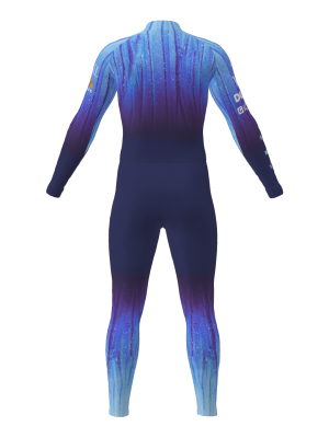 Podiumwear Unisex Gold One-Piece Race Suit (Nordic Skiing) Back View