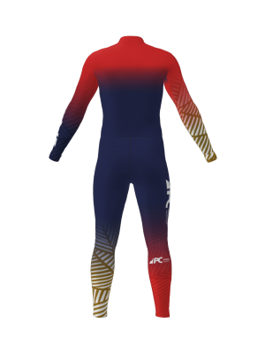 Podiumwear Unisex Gold One-Piece Race Suit (Nordic Skiing) Back View