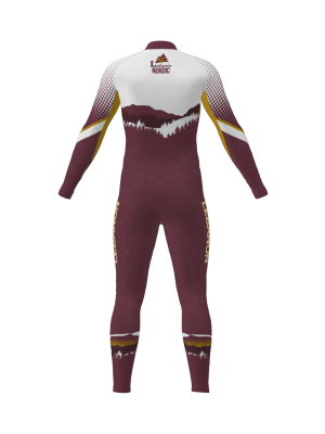 Podiumwear Unisex Gold One-Piece Race Suit (Nordic Skiing) Back View