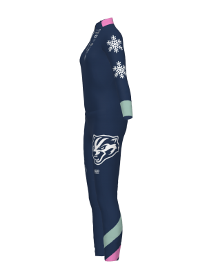 Podiumwear Women's Gold Two-Piece Race Suit (Nordic Skiing) Side View
