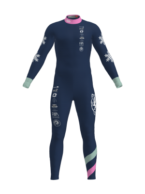 Podiumwear Unisex Gold One-Piece Race Suit (Nordic Skiing) Front View