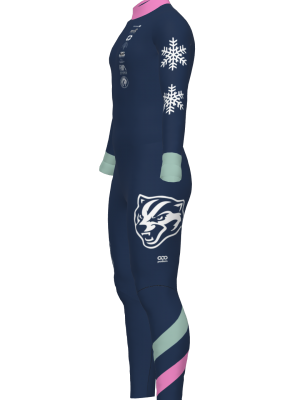 Podiumwear Unisex Gold One-Piece Race Suit (Nordic Skiing) Side View