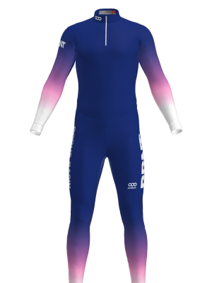 Podiumwear Unisex Silver Two-Piece Race Suit (Nordic Skiing) Front View