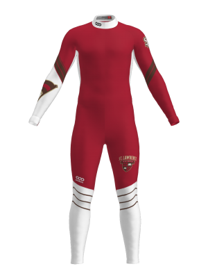 Podiumwear Unisex Gold One-Piece Race Suit (Nordic Skiing) Front View