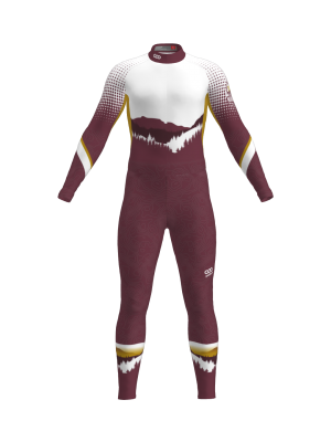 Podiumwear Unisex Gold One-Piece Race Suit (Nordic Skiing) Front View