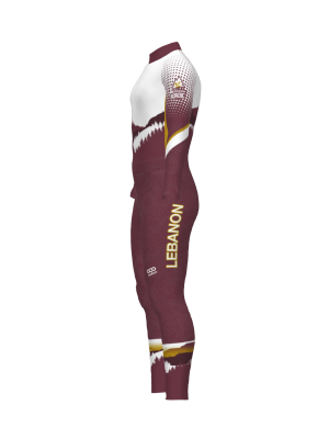 Podiumwear Unisex Gold One-Piece Race Suit (Nordic Skiing) Side View