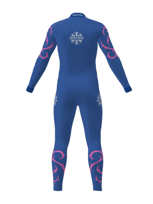 Podiumwear Women's Gold One-Piece Race Suit (Nordic Skiing) Back View