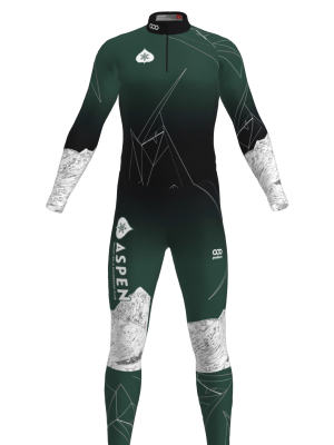 Podiumwear Unisex Silver Two-Piece Race Suit (Nordic Skiing) Front View