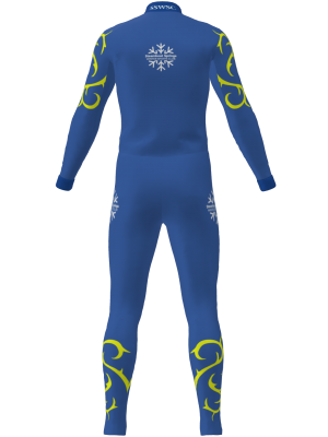 Podiumwear Unisex Silver Two-Piece Race Suit (Nordic Skiing) Back View