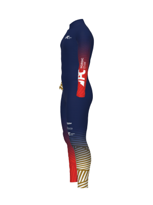 Podiumwear Unisex Gold One-Piece Race Suit (Nordic Skiing) Side View