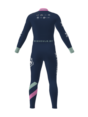 Podiumwear Unisex Gold One-Piece Race Suit (Nordic Skiing) Back View