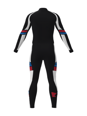 Podiumwear Unisex Gold One-Piece Race Suit (Nordic Skiing) Back View