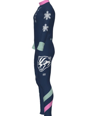 Podiumwear Unisex Silver Two-Piece Race Suit (Nordic Skiing) Side View