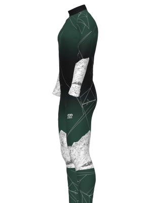 Podiumwear Unisex Silver Two-Piece Race Suit (Nordic Skiing) Side View