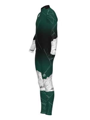 Podiumwear Women's Gold Two-Piece Race Suit (Nordic Skiing) Side View