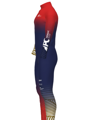 Podiumwear Unisex Silver Two-Piece Race Suit (Nordic Skiing) Side View