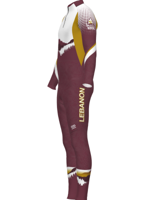 Podiumwear Women's Gold Two-Piece Race Suit (Nordic Skiing) Side View