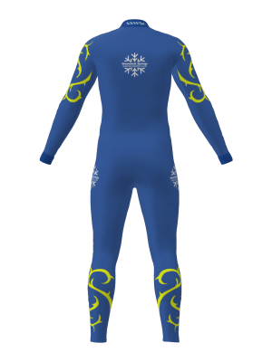 Podiumwear Women's Gold One-Piece Race Suit (Nordic Skiing) Back View