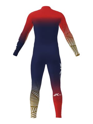 Podiumwear Unisex Gold One-Piece Race Suit (Nordic Skiing) Back View