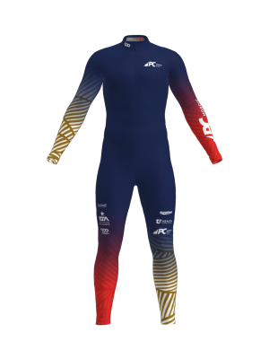 Podiumwear Unisex Gold One-Piece Race Suit (Nordic Skiing) Front View