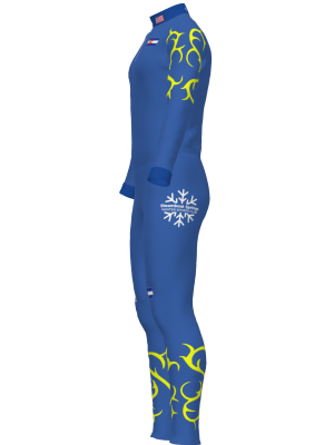 Podiumwear Unisex Silver Two-Piece Race Suit (Nordic Skiing) Side View