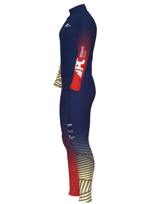 Podiumwear Unisex Silver Two-Piece Race Suit (Nordic Skiing) Side View