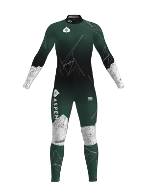 Podiumwear Women's Gold One-Piece Race Suit (Nordic Skiing) Front View