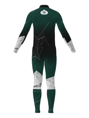 Podiumwear Women's Gold Two-Piece Race Suit (Nordic Skiing) Back View