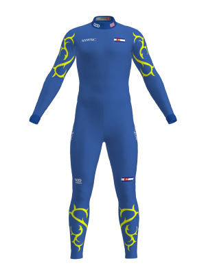 Podiumwear Women's Gold One-Piece Race Suit (Nordic Skiing) Front View