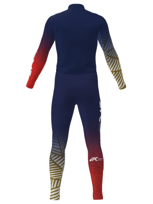 Podiumwear Unisex Silver Two-Piece Race Suit (Nordic Skiing) Back View