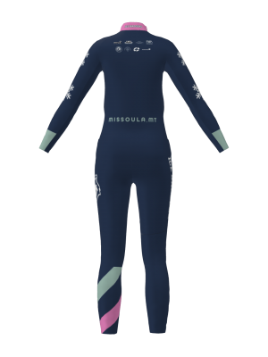 Podiumwear Women's Gold Two-Piece Race Suit (Nordic Skiing) Back View