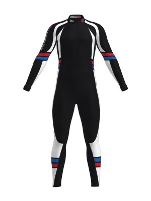 Podiumwear Unisex Gold One-Piece Race Suit (Nordic Skiing) Front View