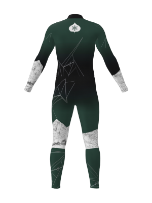 Podiumwear Women's Gold One-Piece Race Suit (Nordic Skiing) Back View