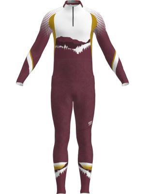 Podiumwear Women's Gold Two-Piece Race Suit (Nordic Skiing) Front View